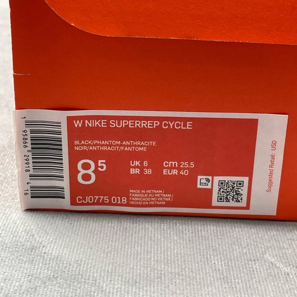 Nike Women's Superrep Cycle Shoes Size US 8.5 Black/Phantom/CJ0775-018 - Picture 11 of 11